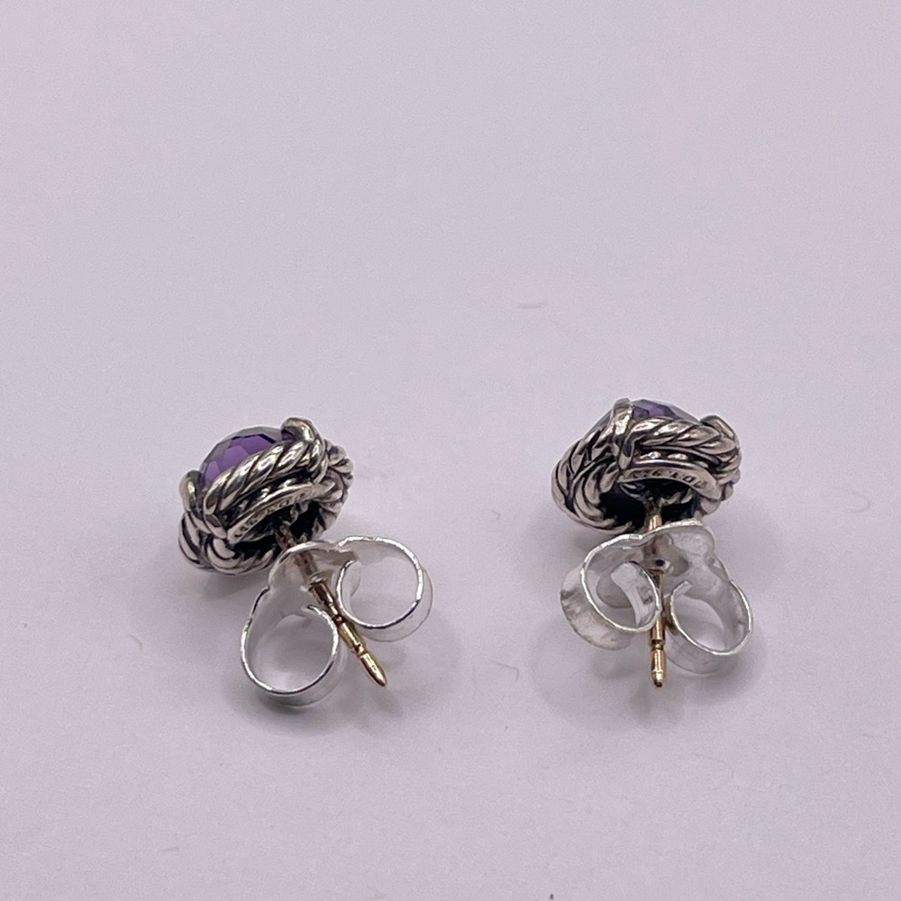 David Yurman Chatelaine Earrings with Black Orchid - Picture 5 of 12